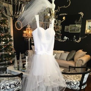 White Lace Maxi Dress with Removable Skirt